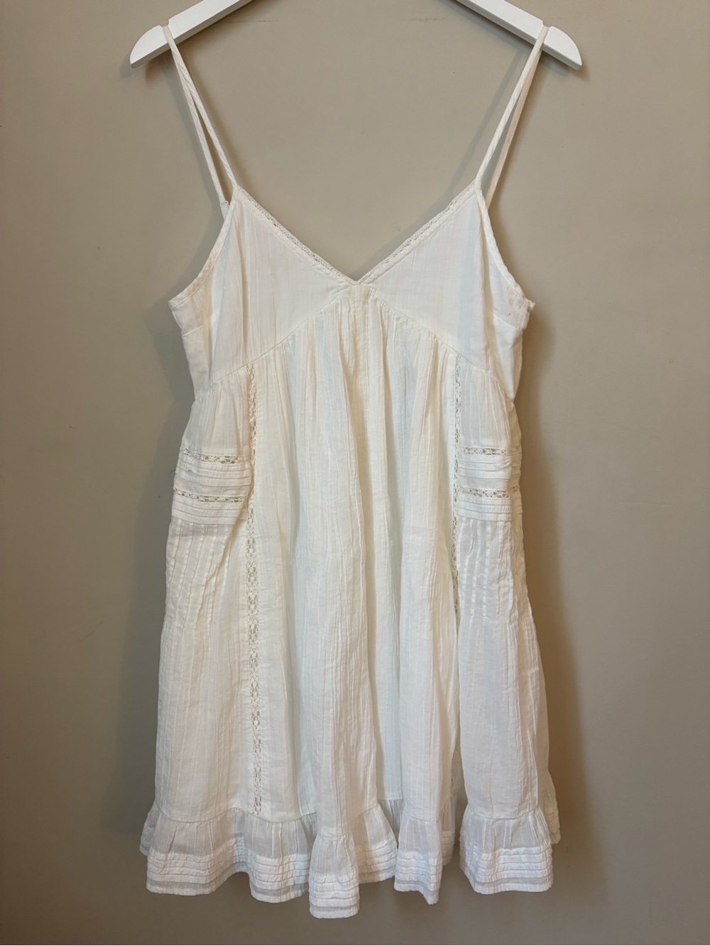 American Eagle Outfitters White Romper with smocked back